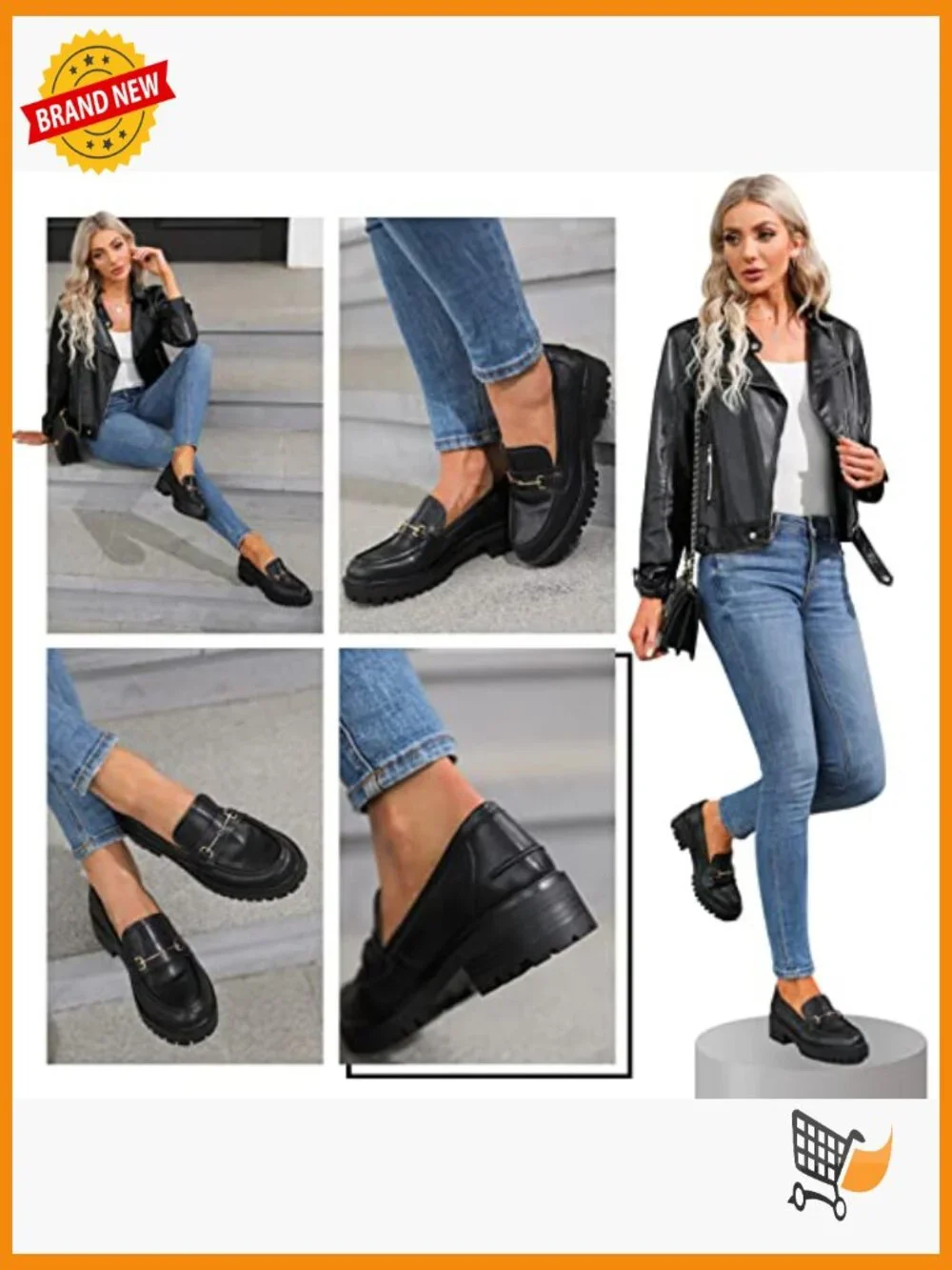 Vintage Lug Sole Chunky Heel Loafers - Platform Oxfords Slip On